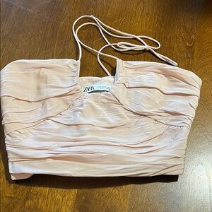 Zara Light Pink Ruched Top